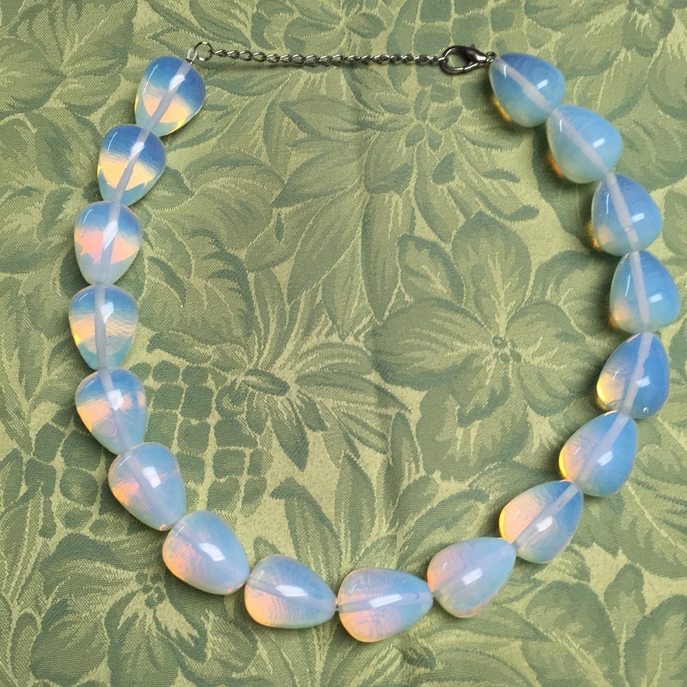 Artificial moonstone chunky costume jewelry